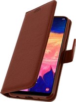 Cover Geschikt voor Samsung Galaxy A10 Flip Wallet Stand Video bruine
