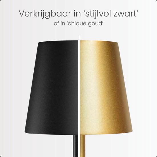 Goliving Tafellamp Op Batterijen - Oplaadbaar En Dimbaar - Moderne Touch  Lamp Zwart -... | bol.com
