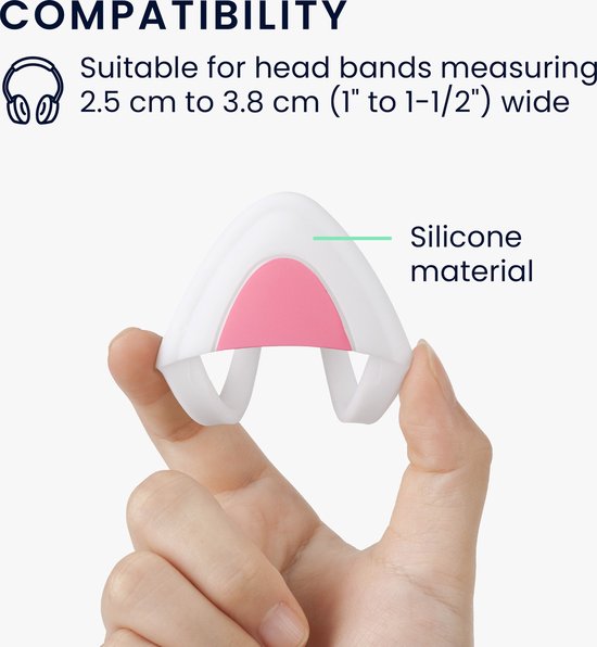 Create idea 1 paar Cat Ears over-ear hoofdtelefoon van siliconen, schattige decoratie, verstelbare riemen, bevestigingsaccessoires voor video live gaming hoofdtelefoon, wit