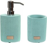 Ensemble d'accessoires de salle de bain gobelet / distributeur de savon 300ml - vert menthe