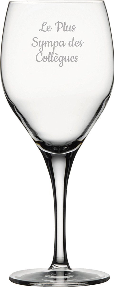 Witte wijnglas gegraveerd - 34cl - Le Plus Sympa des Collègues
