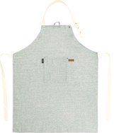 Tiseco Home Studio - Keukenschort HERCULES - 90% polyester - 10% linnen - Verstelbaar aan de nek, ruime voorzak, ophanglus - 68x85 cm - Groen