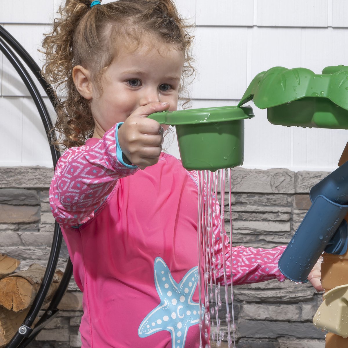 Step2 Dino Showers Watertafel - incl. 13-delig accessoireset - Waterspeelgoed voor kind - Activiteitentafel met water voor de tuin / buiten — afbeelding 6