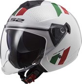 LS2 OF573 Twister II Jet Helm -Combo / White / Green / Red S