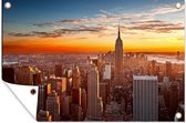 Décoration murale Skyline - New York - Soleil - 180x120 cm - Poster jardin - Toile jardin - Poster extérieur