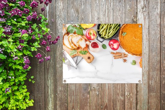 Tableau de jardin Légumes - Fruits - Viande - Herbes - 80x60 cm - Affiche de jardin