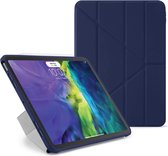 Pipetto Original Origami No1 case, geschikt voor iPad Air 10.9 (2020/2022) – met multifunctionele vouwbare cover - volledige 360˚ bescherming - donker blauw