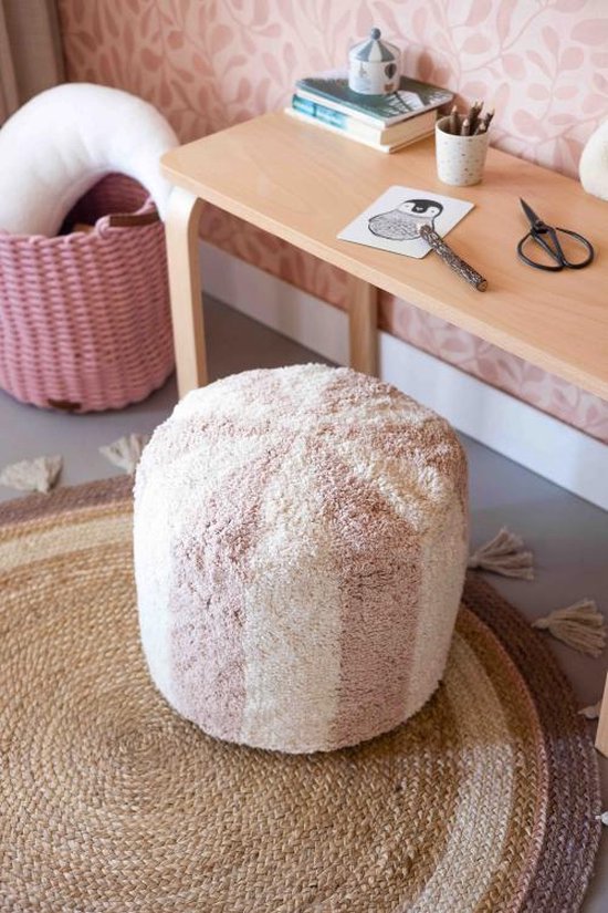 Kidsdepot Circus pouf rose - Dia 45cm H 39 CM