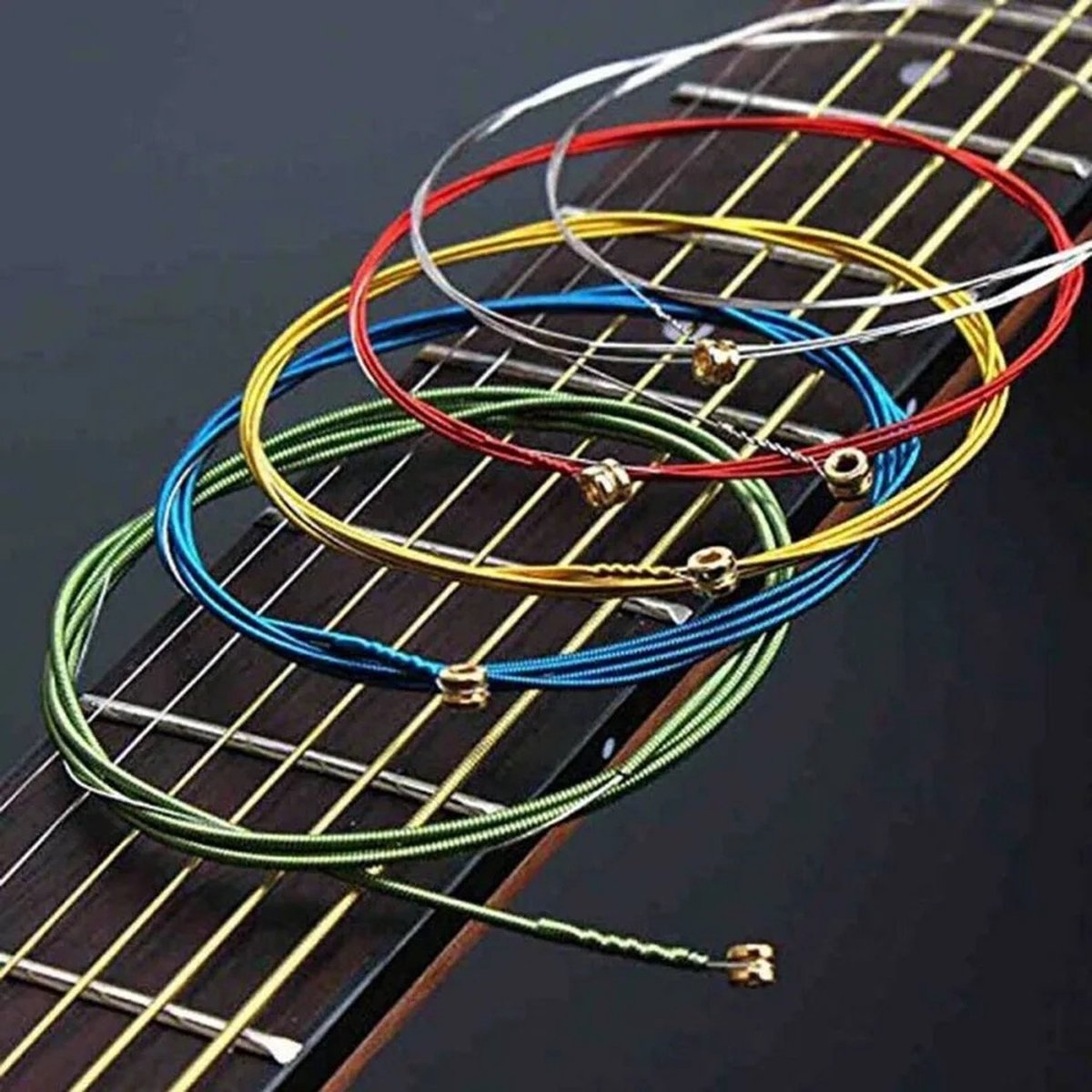 Jeu de cordes pour basse électrique, 4 cordes colorées, en acier