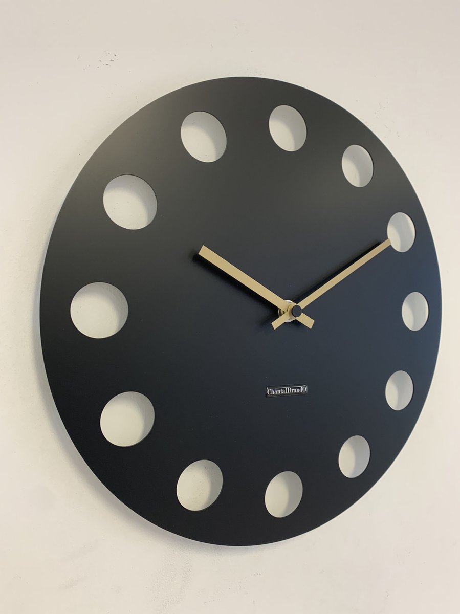 Wandklok ChantalBrandO CETARA BLACK -- MODERN DESIGN --