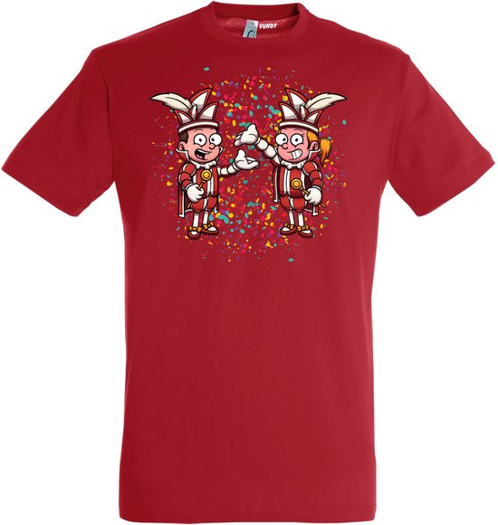 T-shirt kinderen Carnavals Paar | Carnaval | Carnavalskleding Kinderen Baby | Rood | maat 152