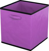 Intirilife 6x opvouwbare stoffen opbergbox in paars - 26,7 x 26,7 x 28 cm - Multifunctionele opbergbox om te combineren met kasten of planken