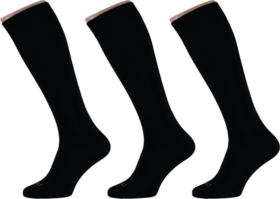 Dames - Thermische kniekousen voor koudegevoelige voeten, 3-pack - SCHWARZ