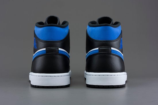 Nike Air Jordan 1 Mid Heren Sneakers - Wit/Blauw/Zwart - Maat 43 - Nike