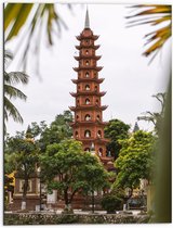 WallClassics - Dibond - De Oudste Boeddhistische Tempel - Vietnam - 60x80 cm Foto op Aluminium (Met Ophangsysteem)