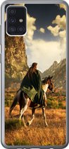Geschikt voor Samsung Galaxy A52 5G hoesje - Paard - Ruiter - Natuur - Siliconen Telefoonhoesje