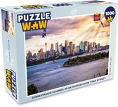 Puzzel Zonnestralen schijnen op de Australische stad Sydney - Legpuzzel - Puzzel 1000 stukjes volwassenen