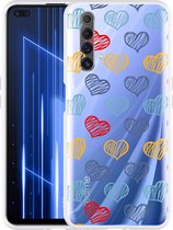 Realme X50 Hoesje Doodle hearts - Designed by Cazy