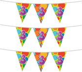 Haza Vlaggetjes 3 jaar - leeftijd verjaardag - 3x stuks - plastic 10m