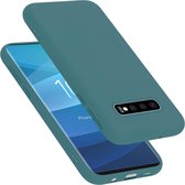 Cadorabo Hoesje geschikt voor Samsung Galaxy S10 PLUS in LIQUID GROEN - Beschermhoes gemaakt van flexibel TPU silicone Case Cover
