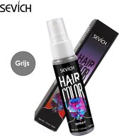 GRIJZE Haar Kleur Spray - Haarspray - HaircolorSpray – Direct natuurlijke haarkleur - Wasbaar-Feest verf – Tijdelijke Haarkleur - Carnaval - Haarspray - Waterbasis – Kleur: Grijs