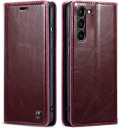 CaseMe - Telefoonhoesje geschikt voor Samsung Galaxy S23 Plus - Wallet Book Case - Met Magnetische Sluiting - Rood