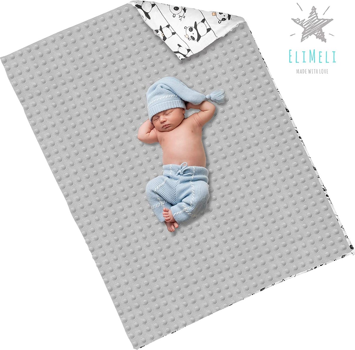 Minky Mooh Babydeken, biologisch katoen, Oeko-Tex 100, knuffeldeken