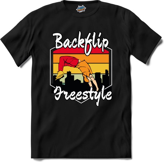Backflip Freestyle | Free Running - Free Runner - T-Shirt - Unisex - Zwart