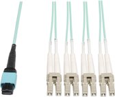 Tripp Lite N844-03M-8LC-P Câble fibre optique 3,05 m OM3 MTP 8x LC Noir, Turquoise