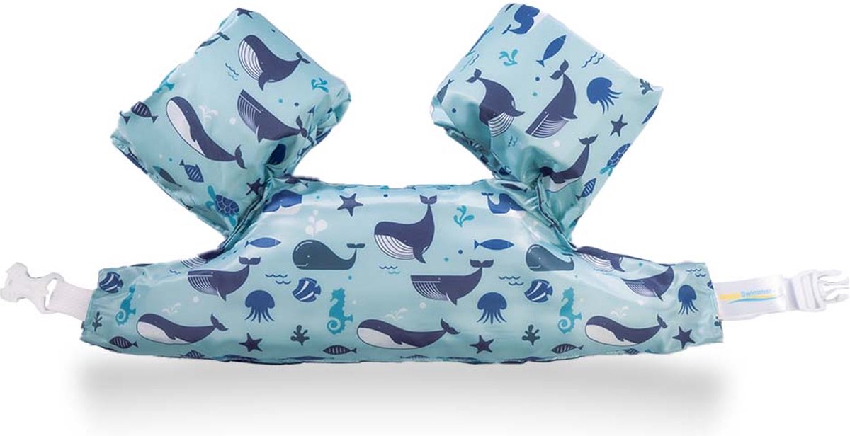 HappySwimmer Puddle Jumper - Zwemvest met walvis print voor kinderen — afbeelding 2