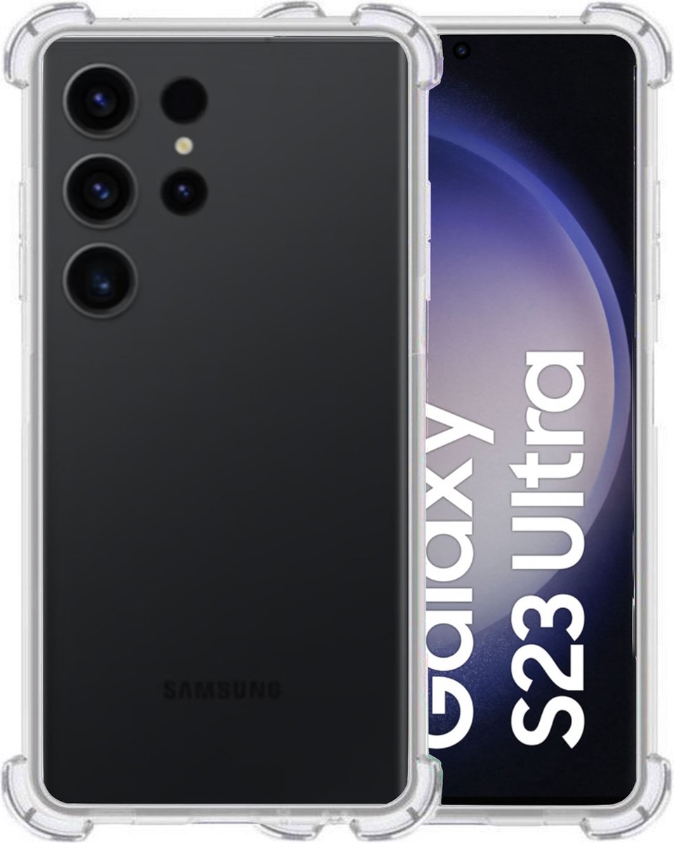 Hoesje geschikt voor Samsung S23 Ultra – Extreme Shock Case – Cover Transparant
