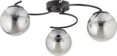 Chesto Morgan Smoky Black - Luxe Industriele Hanglamp - 3 Bollen Smoking glas / Rookglas - Eetkamer, Woonkamer, Slaapkamer