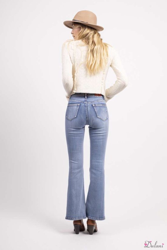 Broek toxik3 L185-J52 hoge taille skinny blauw – By Anouschka