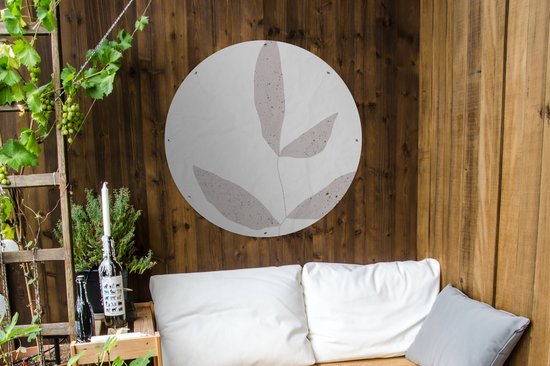 Garden Circle Leaves - Design - Pastel - 90x90 cm - Affiche de Jardin Ronde - Extérieur