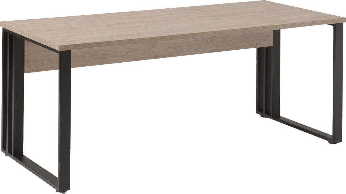 Bureau Newton Eiken - Zwart - 140x80cm - Hoogte 73 cm