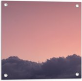 WallClassics - Tuinposter – Wolken met Roze Lucht - 50x50 cm Foto op Tuinposter (wanddecoratie voor buiten en binnen)
