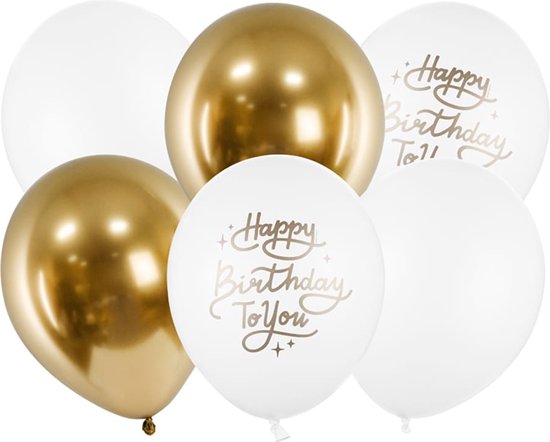 Décorations de fête d'anniversaire en or de luxe Joyeux anniversaire  Ensemble de ballons