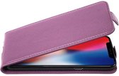 Cadorabo Hoesje geschikt voor Apple iPhone X / XS in BORDEAUX PAARS - Beschermhoes in flip-design Case Cover van getextureerd imitatieleer