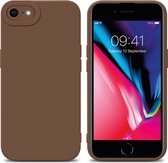Cadorabo Hoesje geschikt voor Apple iPhone 7 / 7S / 8 / SE 2020 in FLUID BRUIN - Beschermhoes gemaakt van flexibel TPU silicone Cover Fluid Case