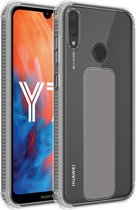 Cadorabo Hoesje voor Huawei Y7 2019 / Y7 PRIME 2019 in GRIJS - Beschermhoes gemaakt van flexibel TPU silicone Cover Case met houder en standfunctie