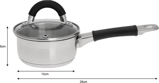 Kinghoff - steelpan met deksel - rvs - 0,5 liter | bol.com