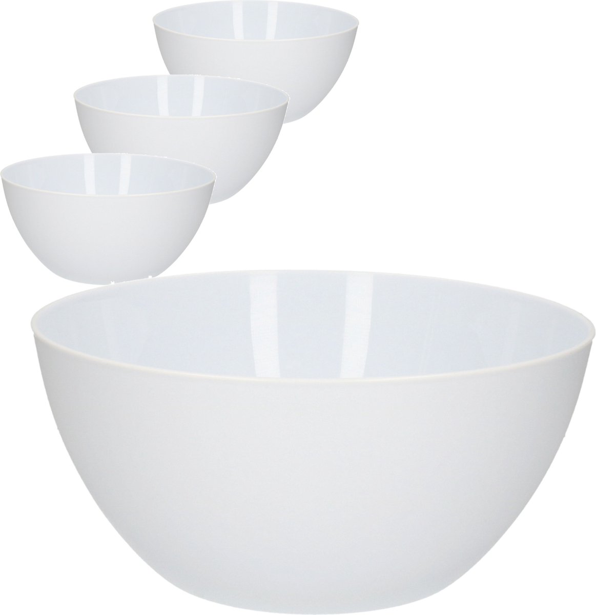4x Grands plats / bols de service blanc - 25 cm - Service de laitue /  salade - Bols /