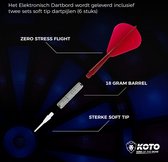 KOTO Soft Pro, Elektronisch Dartbord, Dartbord met Softtip Darts, E-Darts Multiplayer, 32 spellen en meer dan 590 variaties, Professioneel Elektronisch Dartspel, DartSet.