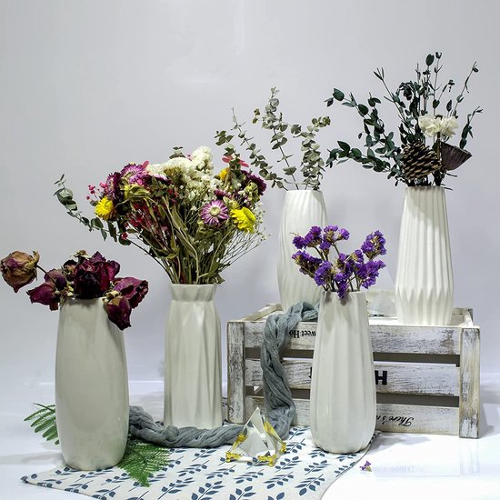 vase en céramique blanc hauteur 20cm vase à fleur décoratif moderne boîte à  fleurs... | bol