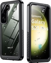 SBG Waterdicht Transparant Hoesje geschikt voor Samsung Galaxy S23 Plus | Shockproof | Onderwater tot twee meter | Antislip greep | IP68-gecertificeerd | Doorzichtig / Zwart