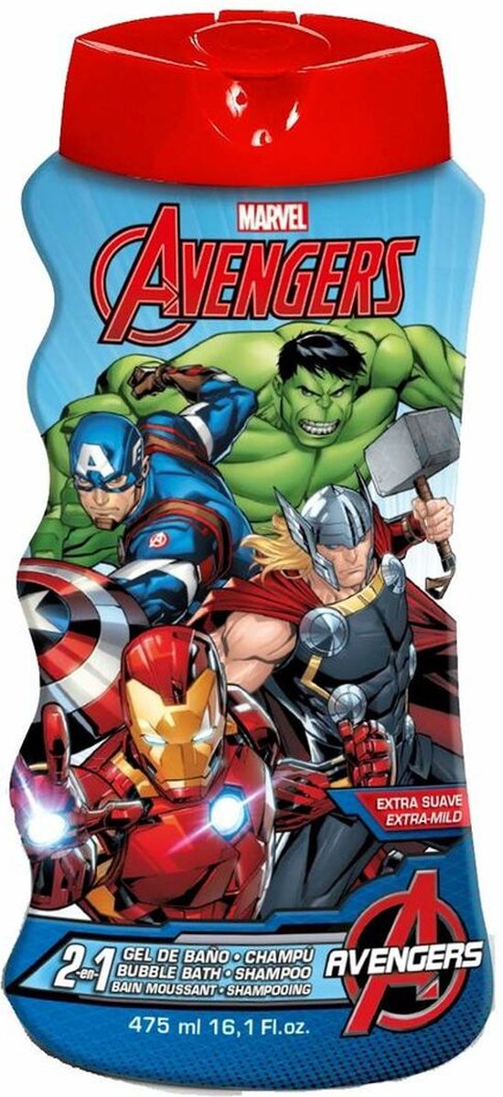 Marvel The Avengers 2-in-1 Gel & Shampoo 475 ml – Voor Kinderen – Bad & Haarverzorging