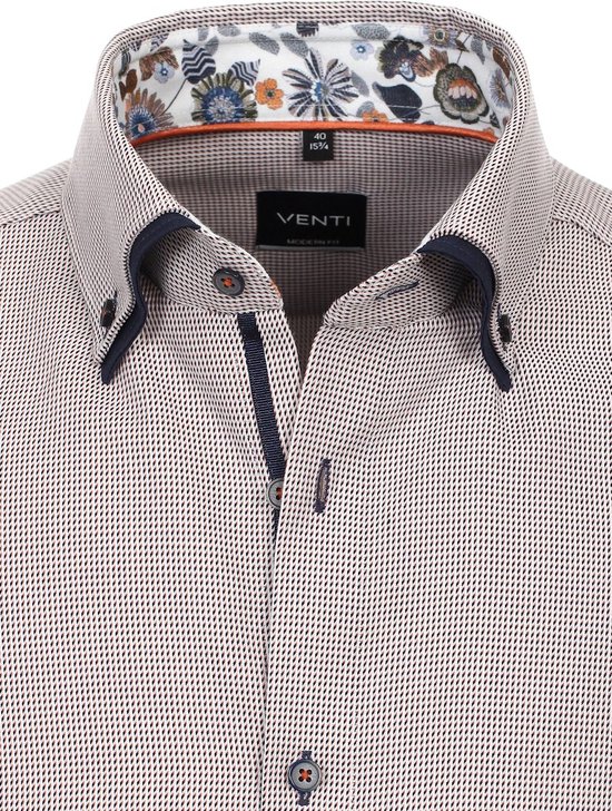 Venti Gewerkt Overhemd Dubbele Kraag 134023400-450 - Orange - XL