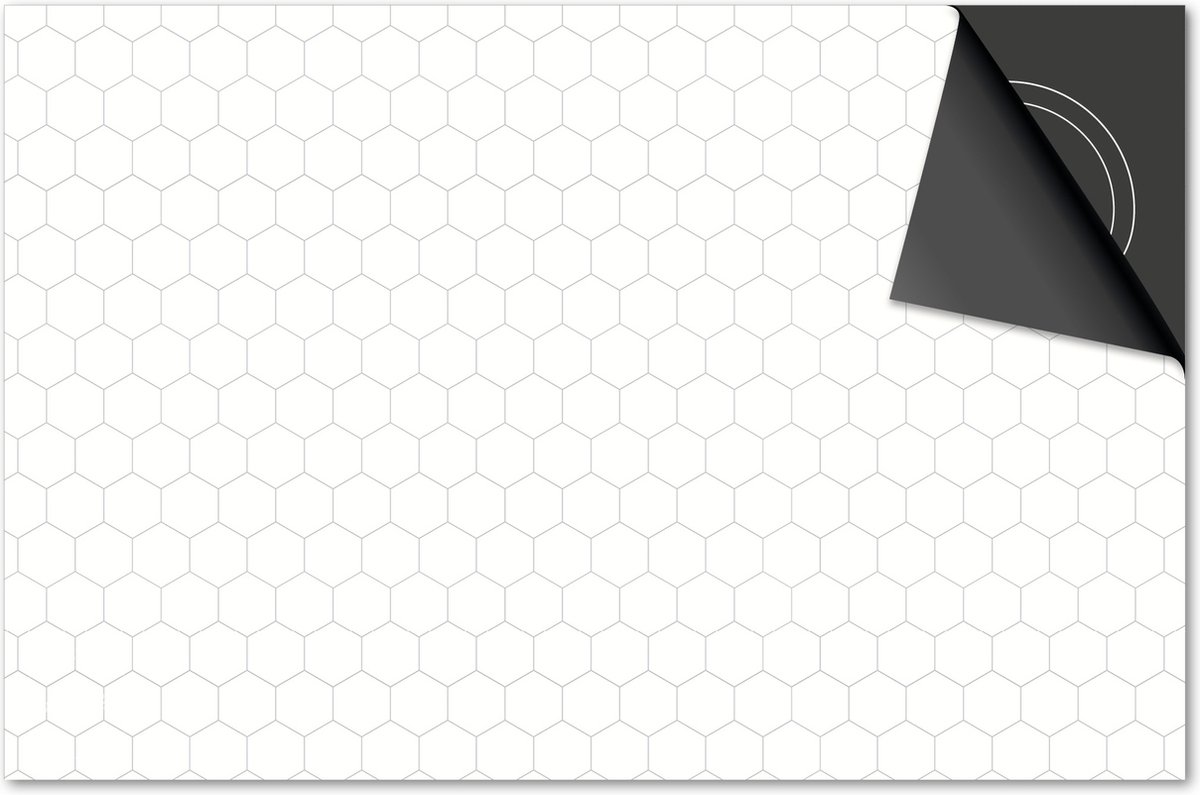 Inductie beschermer 90x52 - afdekplaat inductie mat - Dietrix Kookplaat beschermer - Exclusief - Hexagon - Hexagon creme grijze lijen