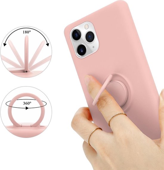 Coque Cadorabo pour Apple iPhone 11 PRO MAX en ROSE LIQUIDE - Coque de protection en silicone TPU souple avec anneau