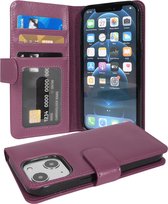 Cadorabo Hoesje geschikt voor Apple iPhone 13 MINI in BORDEAUX PAARS - Beschermhoes met magnetische sluiting en 3 kaartsleuven Book Case Cover Etui